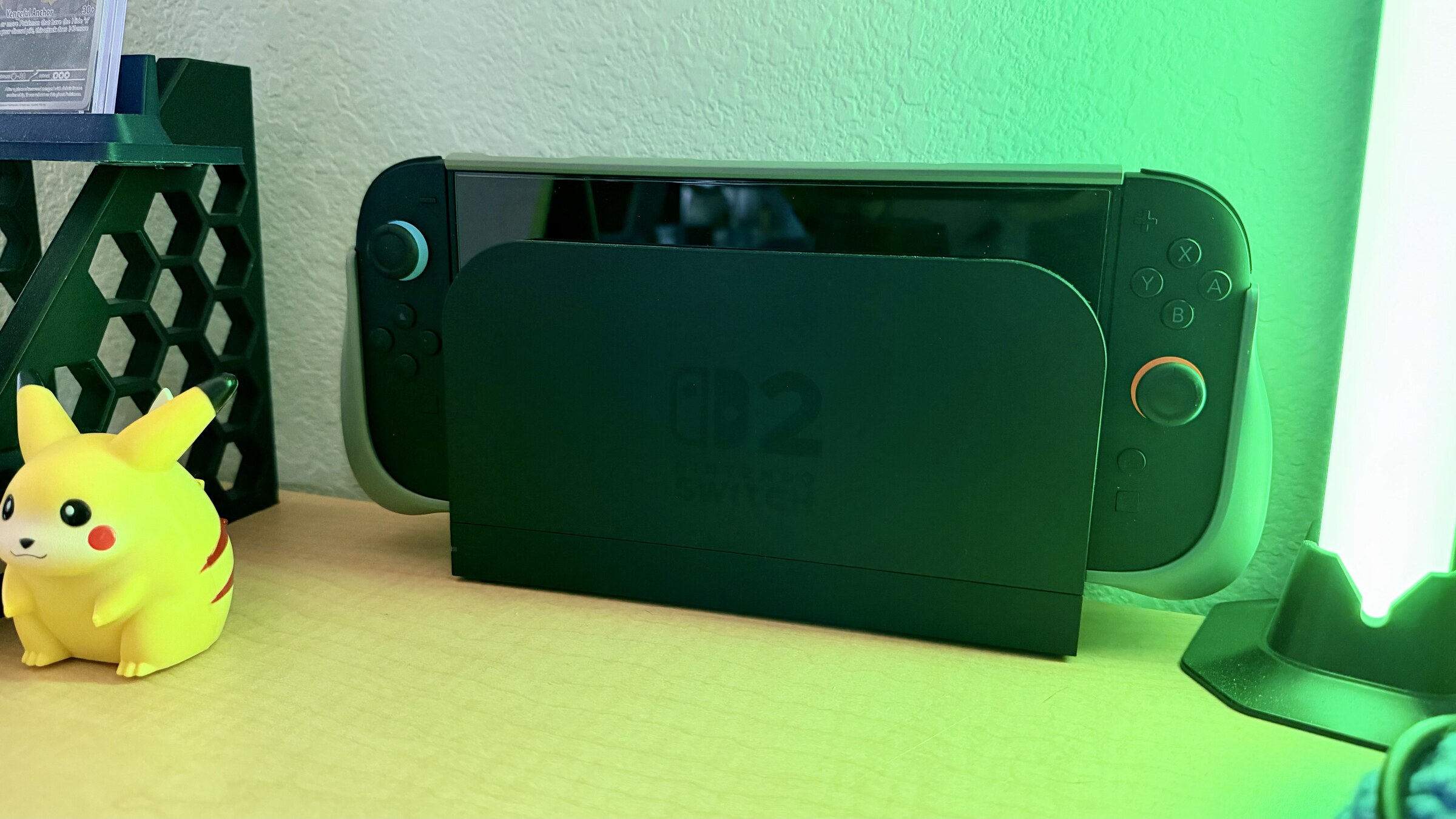 Belkin Grip Charging Case fitting in the Nintendo Switch 2 Dock