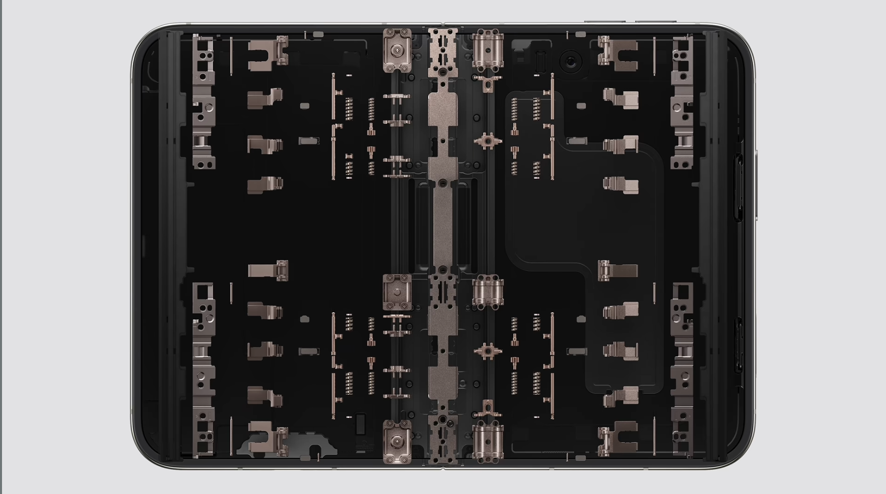 Exploded view of the iPhone Duo hinge and its internal components