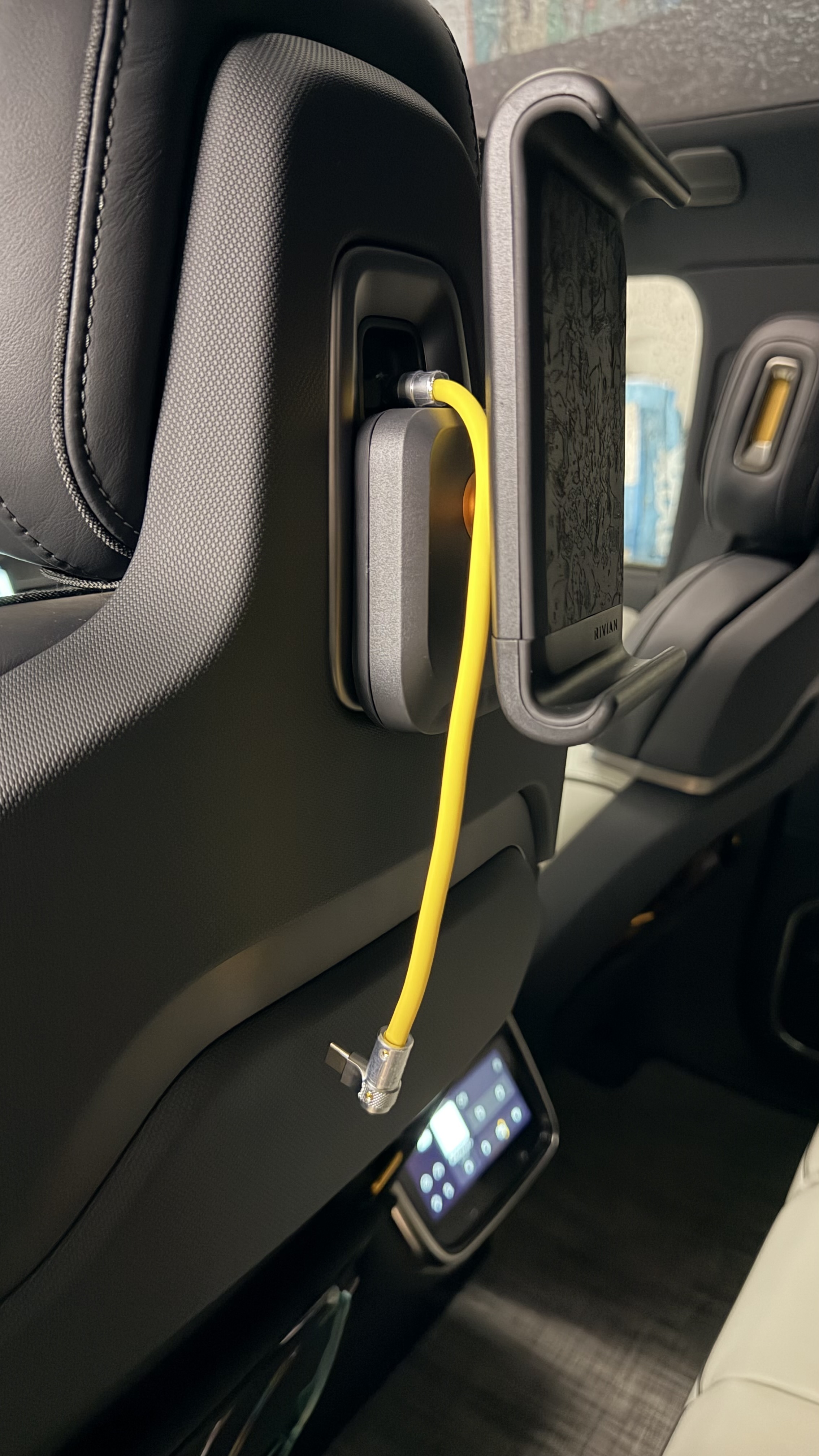 The Perfect Short USB-C Cable for Rivian Headrest Mounts